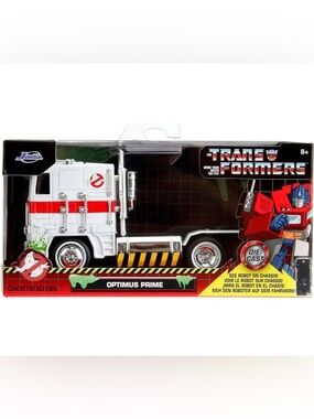Ghostbusters X Transformers Optimus Prime Diecast Vehicle Mashup by Jada, New